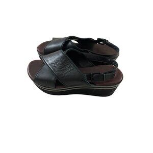Robert Clergerie Women's Black Leather Sling Back Sandals - 39